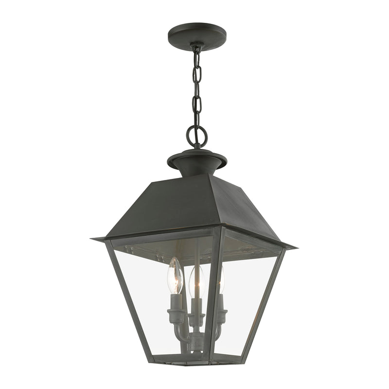 Wentworth 3-Light Large Outdoor Pendant Lantern in Charcoal