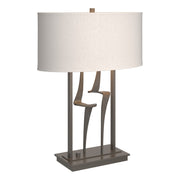 Antasia 24.7" Oval Shade Table Lamp in Dark Smoke