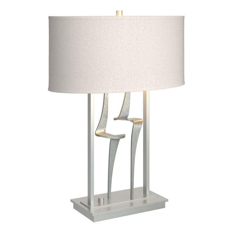 Antasia 24.7" Oval Shade Table Lamp in Vintage Platinum