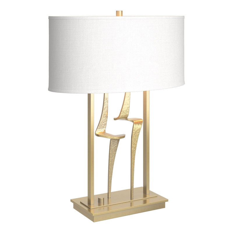 Antasia 24.7" Oval Shade Table Lamp in Modern Brass