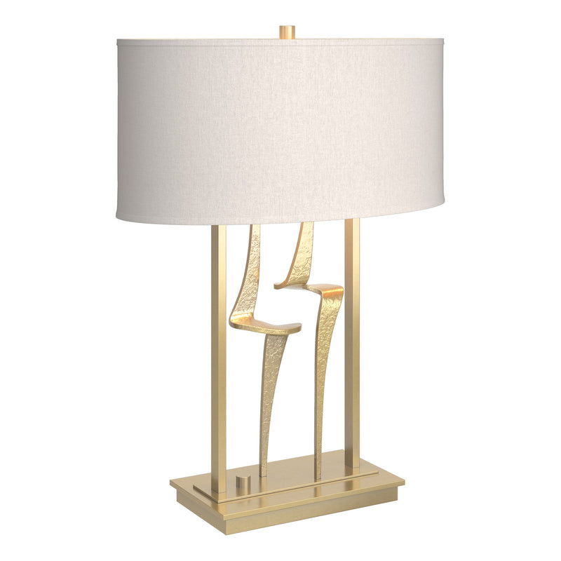 Antasia 24.7" Oval Shade Table Lamp in Modern Brass