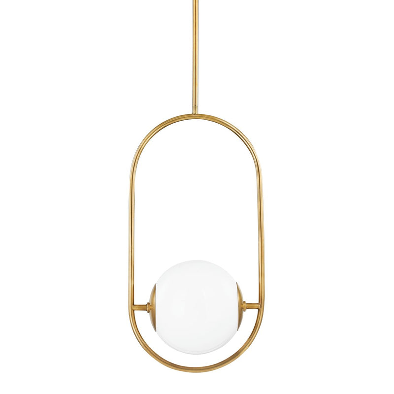 Everley Small Pendant in Vintage Brass