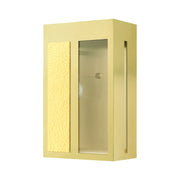 Lafayette Large Outdoor Wall Lantern in Satin Brass with Hammered Polished Brass Panels