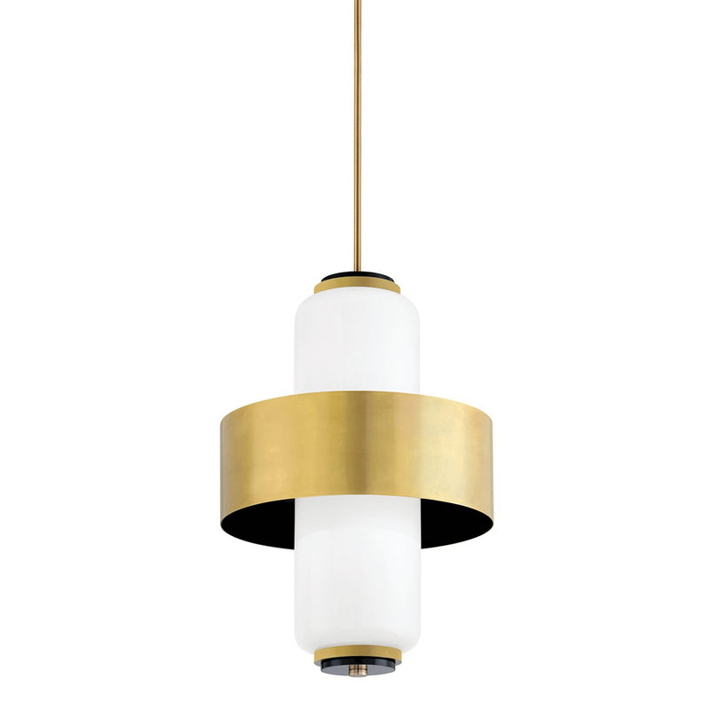 Melrose 4-Light Pendant in Vintage Brass / Soft Black