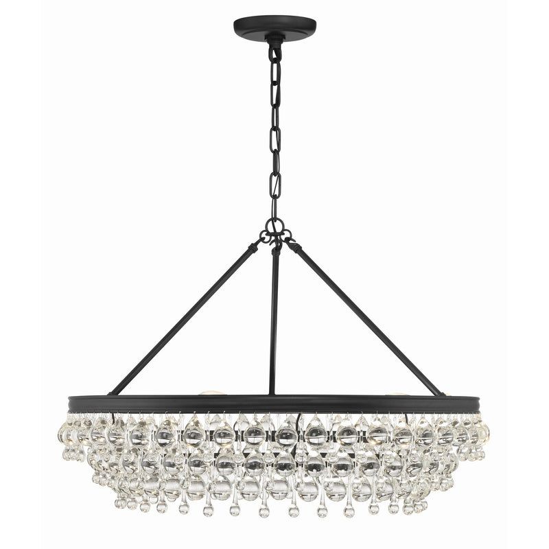 Calypso 6 Light 30" Chandelier in Matte Black