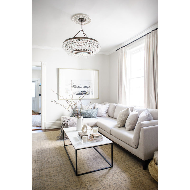 Calypso 6 Light 30" Chandelier in Vibrant Bronze in a room setting