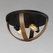 Compass 2 Light Flush Mount in Antique Pecan / Black