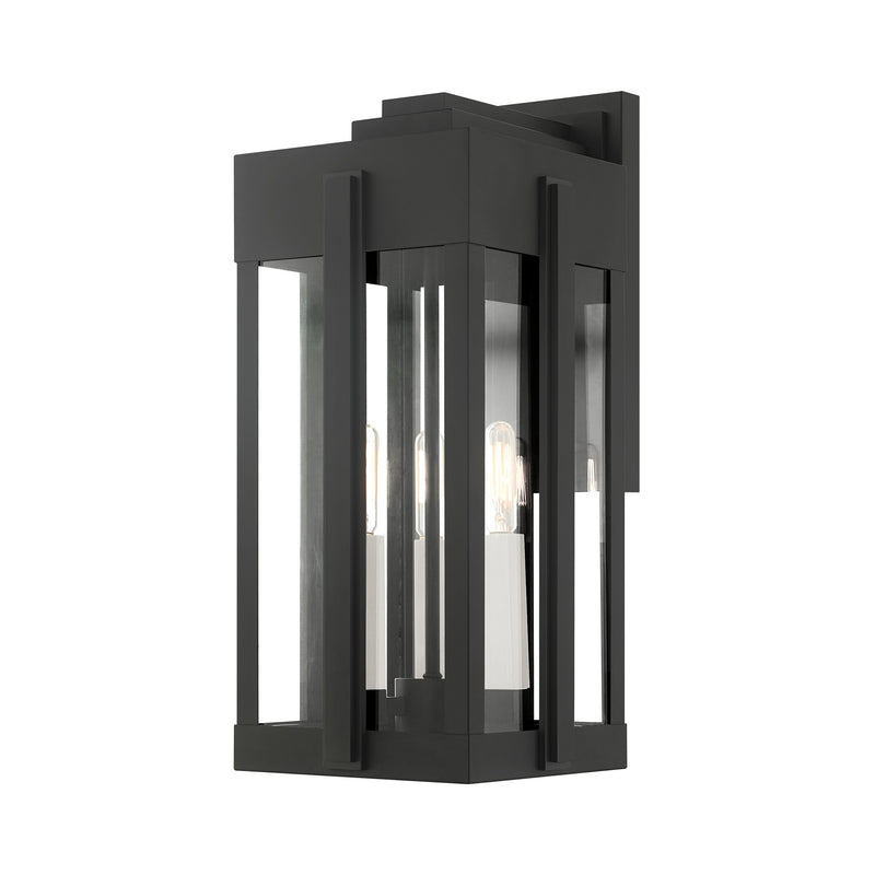 Lexington 3-Light Medium Outdoor Wall Lantern in Black