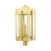 Lexington 3-Light Large Outdoor Post Light in Natural Brass