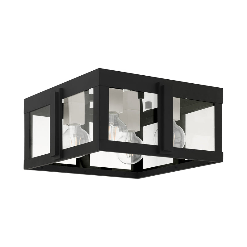 Lexington 4-Light Large Outdoor Flush Mount in Black
