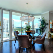 Calypso 8 Light 40" Chandelier in Polished Chrome in a room setting