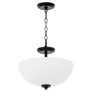 Adams 15" 3 Light Dual Mount Pendant in Matte Black