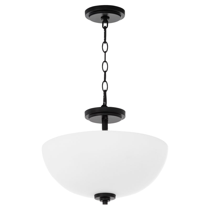 Adams 15" 3 Light Dual Mount Pendant in Matte Black