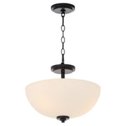 Adams 15" 3 Light Dual Mount Pendant in Matte Black