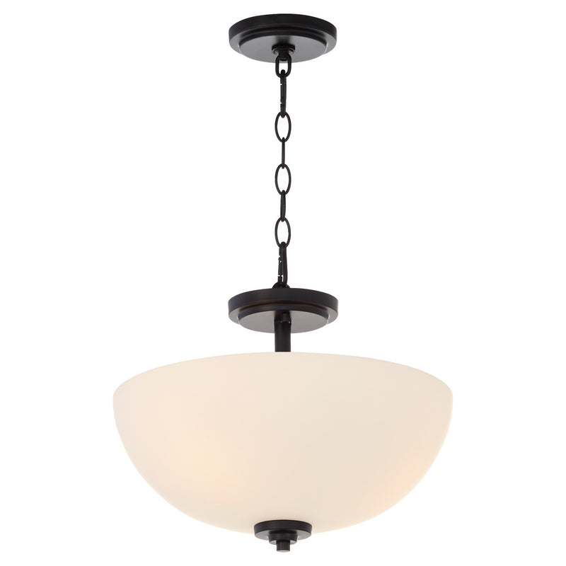 Adams 15" 3 Light Dual Mount Pendant in Matte Black