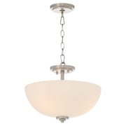 Adams 15" 3 Light Dual Mount Pendant in Satin Nickel