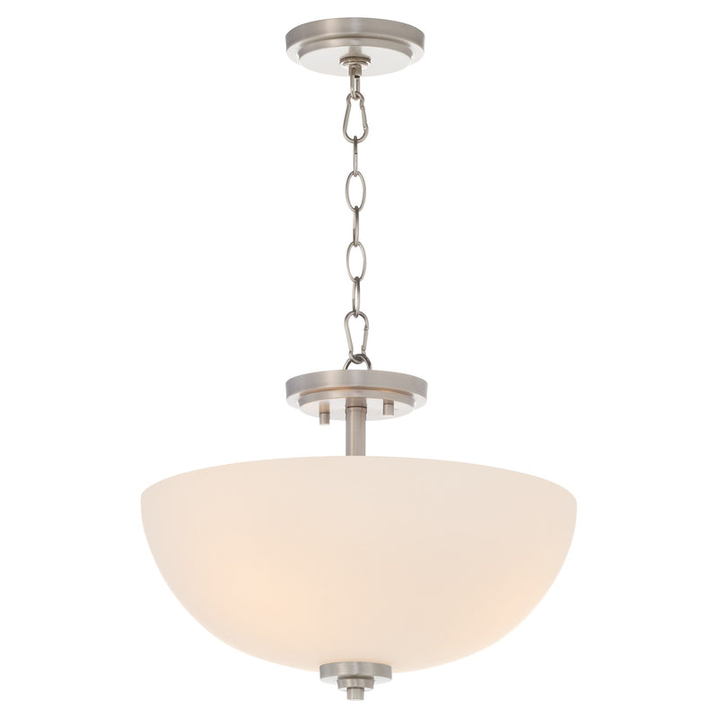 Adams 15" 3 Light Dual Mount Pendant in Satin Nickel