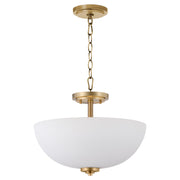 Adams 15" 3 Light Dual Mount Pendant in Aged Brass