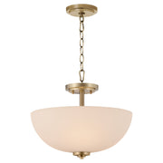 Adams 15" 3 Light Dual Mount Pendant in Aged Brass