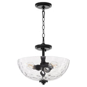 Adams 15" 3 Light Dual Mount Pendant in Matte Black