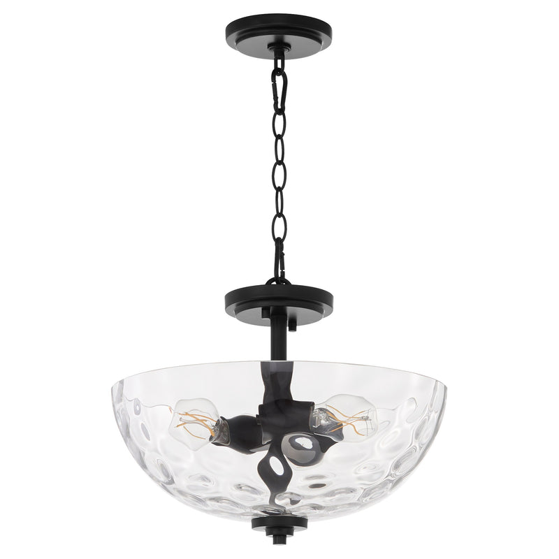 Adams 15" 3 Light Dual Mount Pendant in Matte Black
