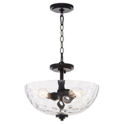 Adams 15" 3 Light Dual Mount Pendant in Matte Black