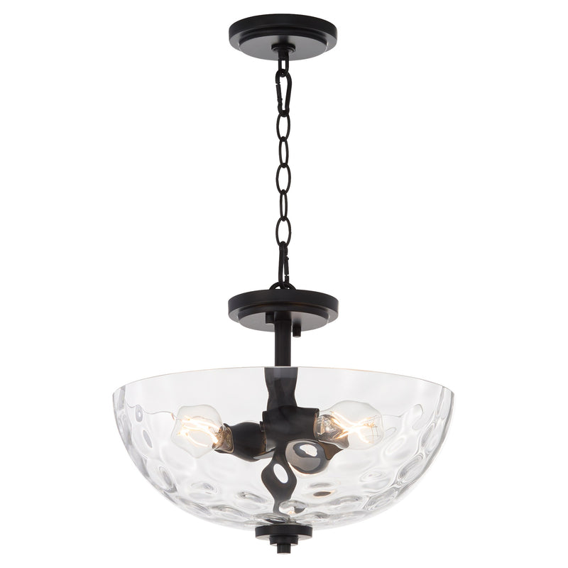 Adams 15" 3 Light Dual Mount Pendant in Matte Black