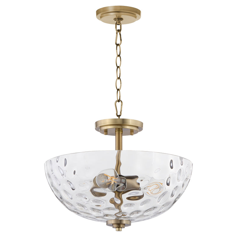 Adams 15" 3 Light Dual Mount Pendant in Aged Brass