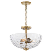 Adams 15" 3 Light Dual Mount Pendant in Aged Brass
