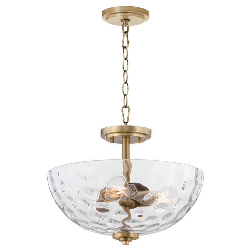 Adams 15" 3 Light Dual Mount Pendant in Aged Brass