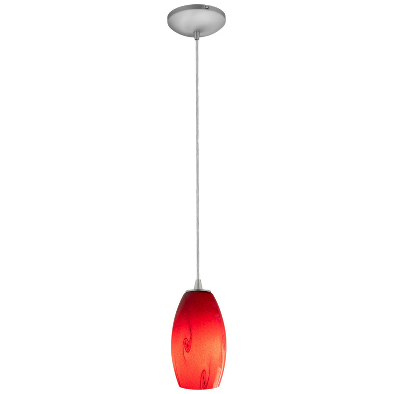 Merlot Cable Mini Pendant in Brushed Steel