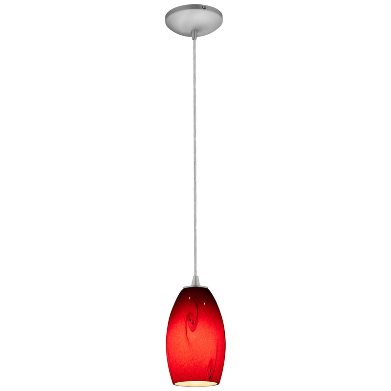 Merlot Cable Mini Pendant in Brushed Steel