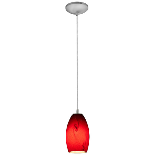 Merlot Cable Mini Pendant in Brushed Steel