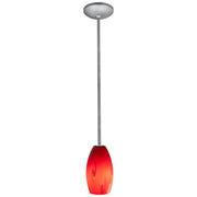 Merlot Stem Mini Pendant in Brushed Steel