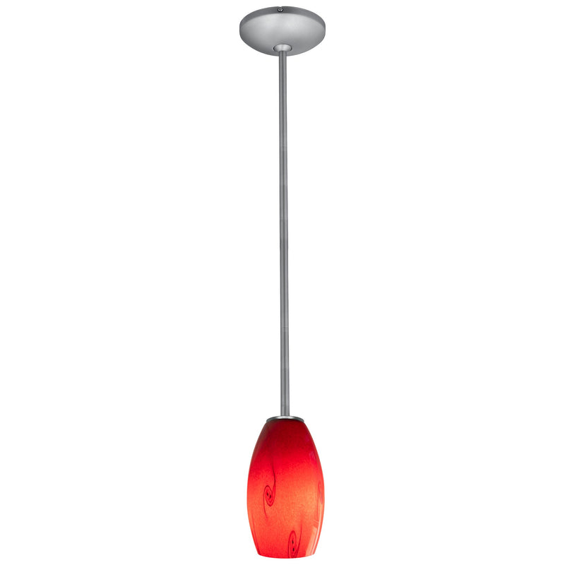 Merlot Stem Mini Pendant in Brushed Steel