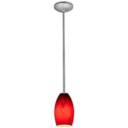 Merlot Stem Mini Pendant in Brushed Steel