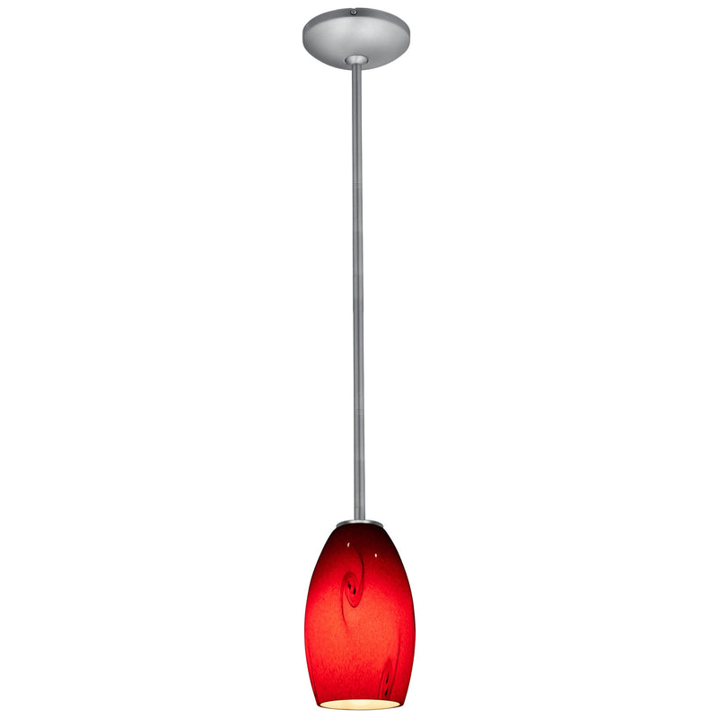 Merlot Stem Mini Pendant in Brushed Steel