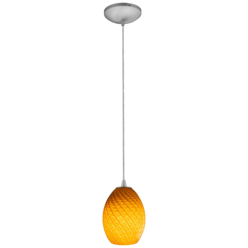 Brandy Firebird Cable Mini Pendant in Brushed Steel