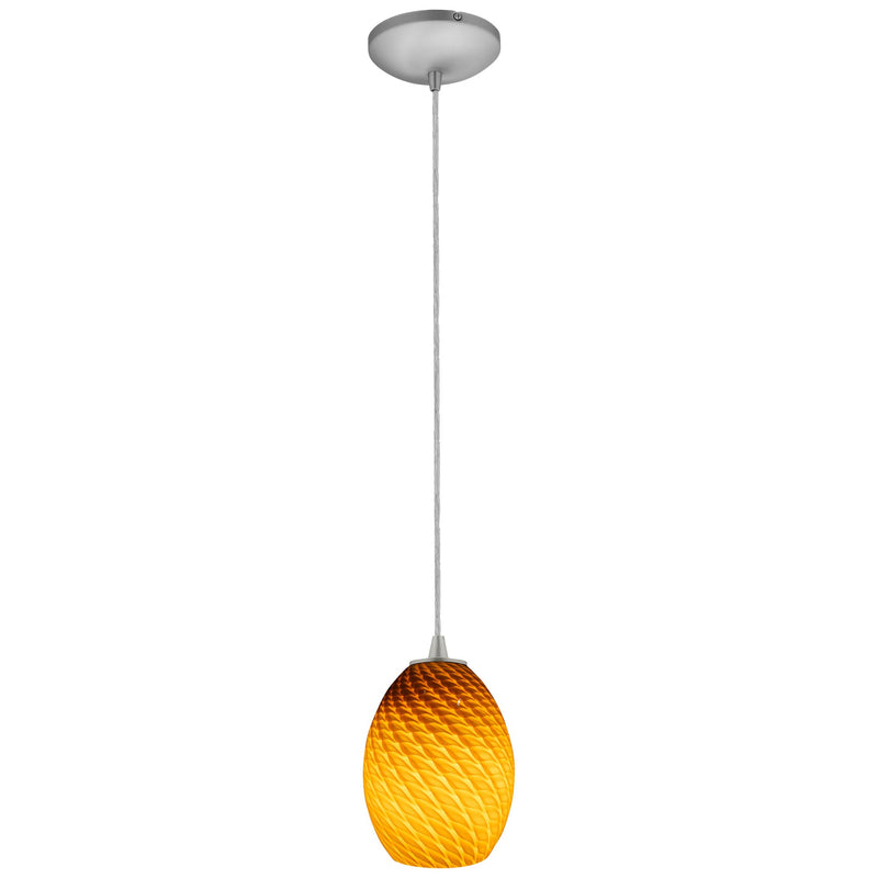Brandy Firebird Cable Mini Pendant in Brushed Steel