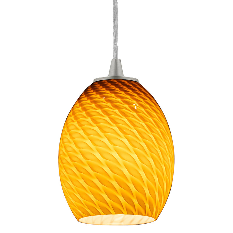 Brandy Firebird Cable Mini Pendant in Brushed Steel