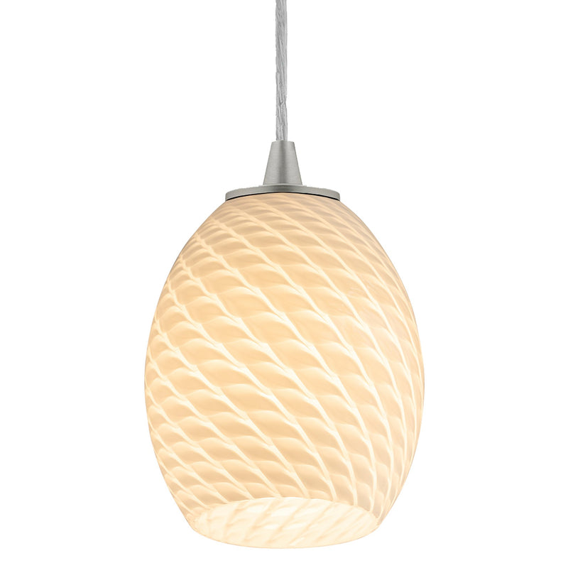 Brandy Firebird Cable Mini Pendant in Brushed Steel