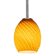 Brandy Firebird Stem Mini Pendant in Brushed Steel