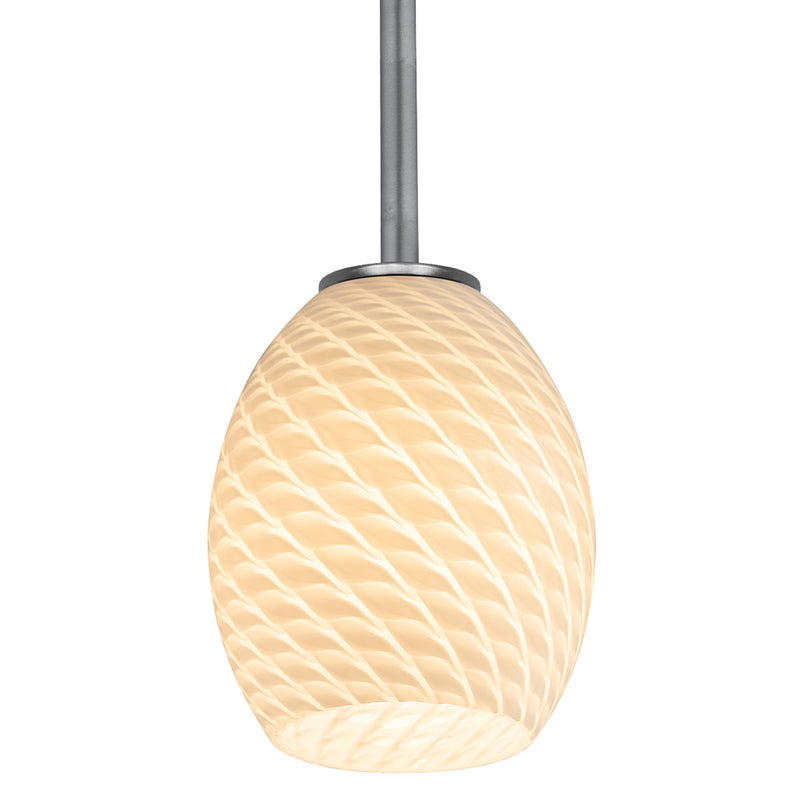 Brandy Firebird Stem Mini Pendant in Brushed Steel