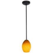 Brandy Firebird Stem Mini Pendant in Oil Rubbed Bronze