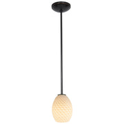 Brandy Firebird Stem Mini Pendant in Oil Rubbed Bronze