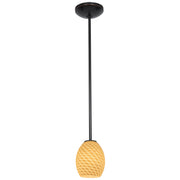 Brandy Firebird Stem Mini Pendant in Oil Rubbed Bronze