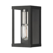 Gaffney Small ADA Outdoor Wall Lantern in Black with Brushed Nickel Finish Accents