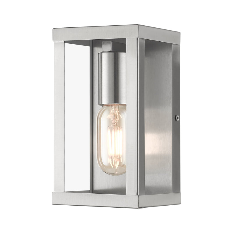 Gaffney Small ADA Outdoor Wall Lantern in Brushed Nickel