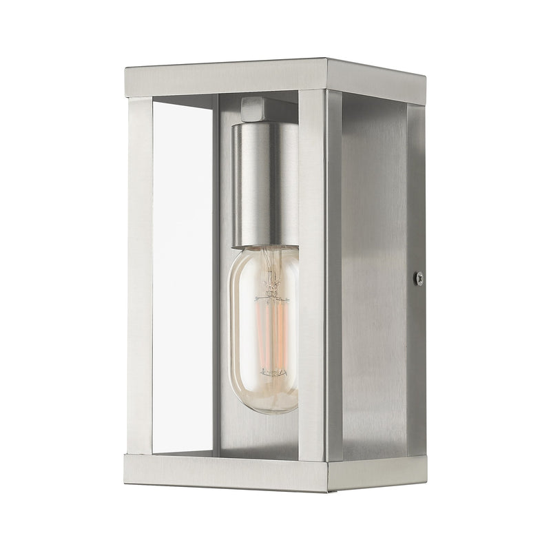 Gaffney Small ADA Outdoor Wall Lantern in Brushed Nickel