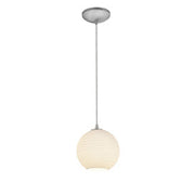 Japanese Lantern Cable Mini Pendant in Brushed Steel